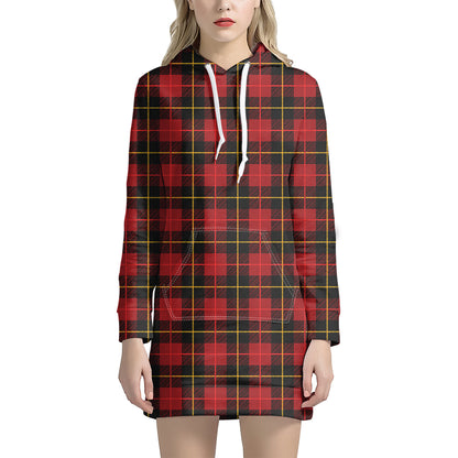 Clan Macqueen Tartan Pattern Print Hoodie Dress