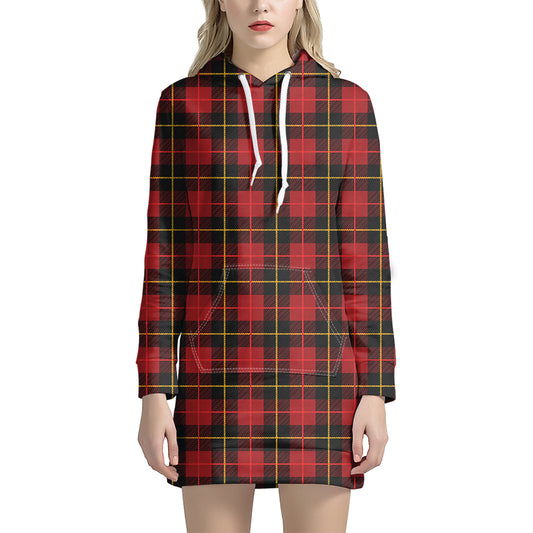 Clan Macqueen Tartan Pattern Print Hoodie Dress