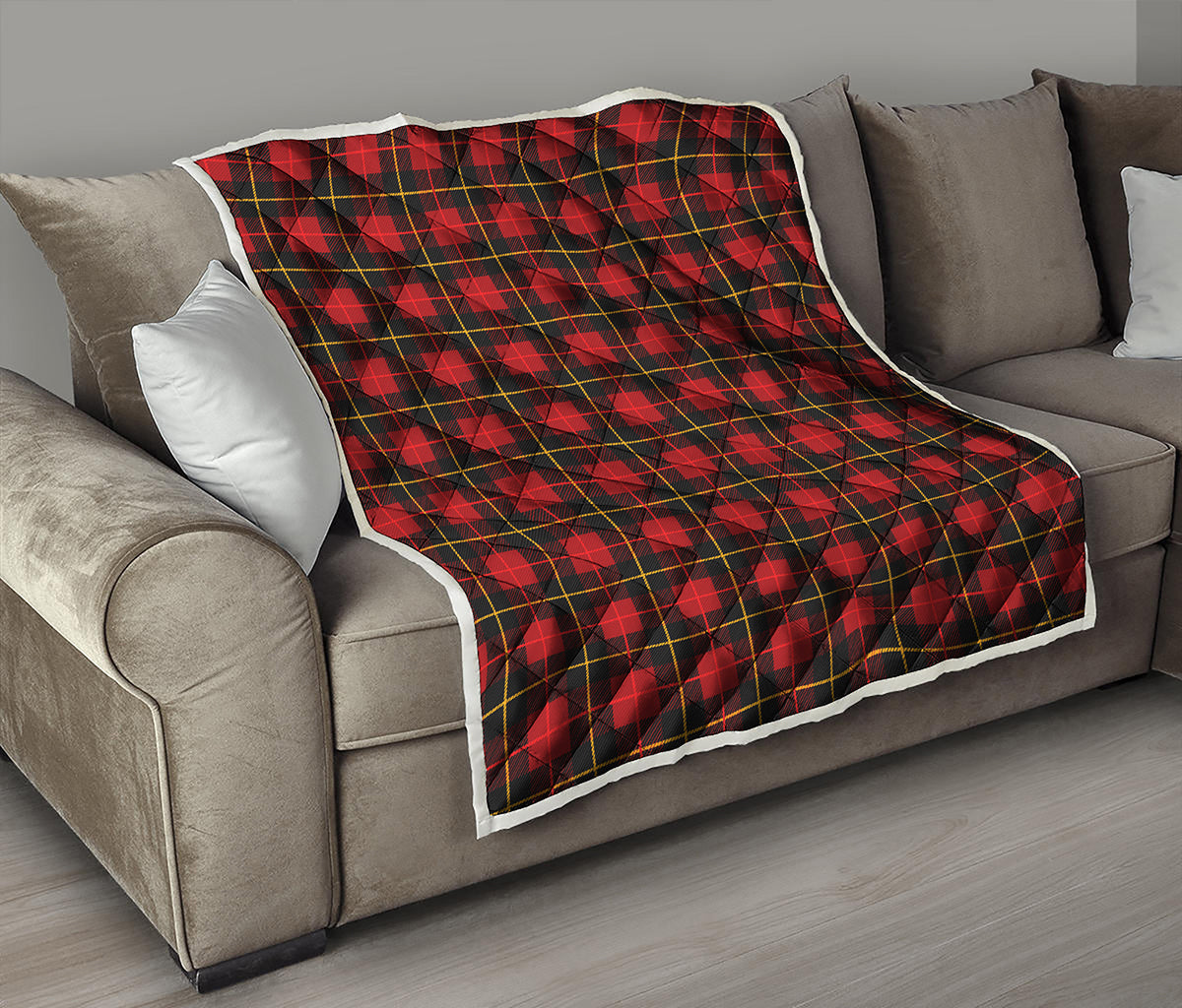 Clan Macqueen Tartan Pattern Print Quilt