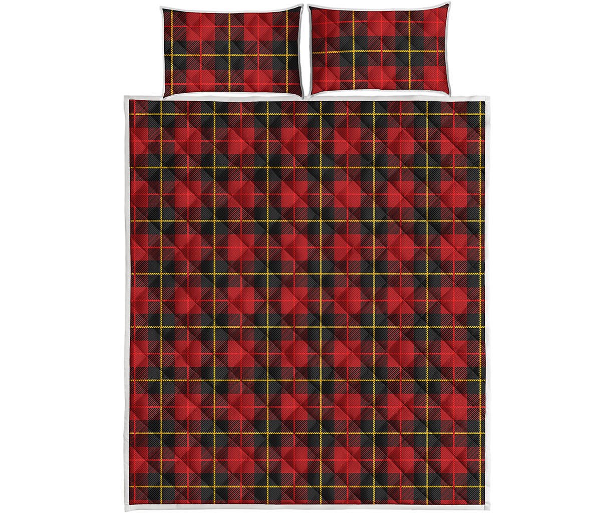 Clan Macqueen Tartan Pattern Print Quilt Bed Set