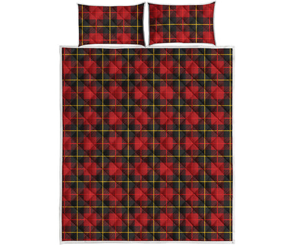 Clan Macqueen Tartan Pattern Print Quilt Bed Set