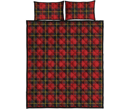 Clan Macqueen Tartan Pattern Print Quilt Bed Set