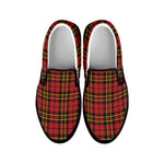 Clan Wallace Scottish Tartan Print Black Slip On Shoes