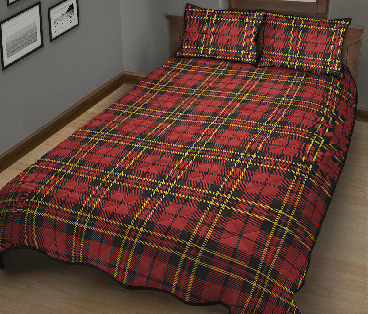 Clan Wallace Scottish Tartan Print Quilt Bed Set