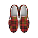 Clan Wallace Scottish Tartan Print White Slip On Shoes