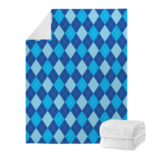 Classic Blue Argyle Pattern Print Blanket