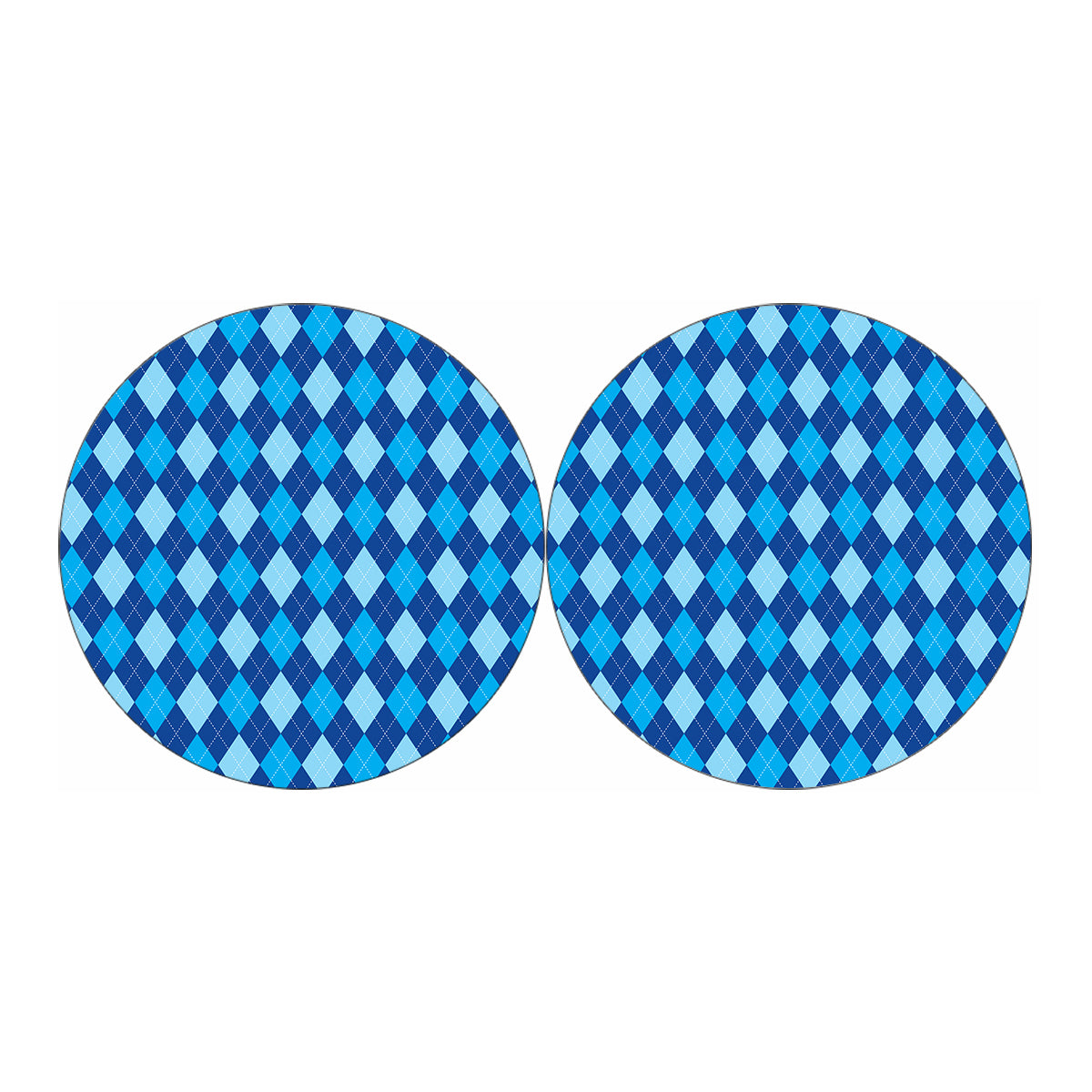 Classic Blue Argyle Pattern Print Car Coasters