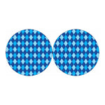Classic Blue Argyle Pattern Print Car Coasters