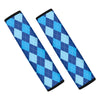 Classic Blue Argyle Pattern Print Car Seat Belt Covers