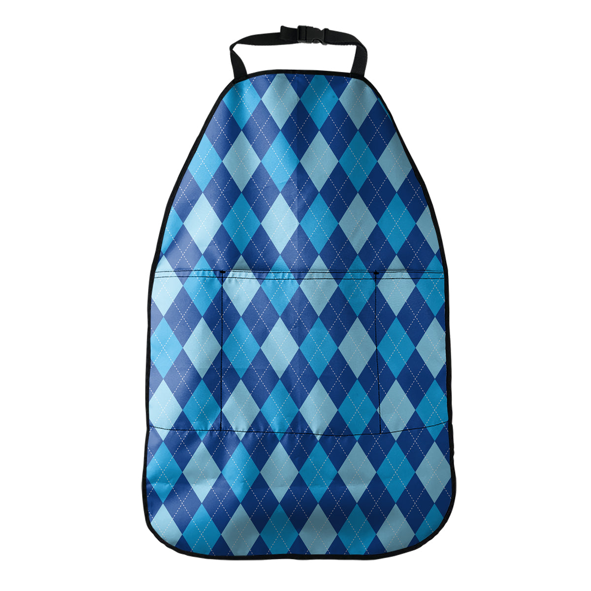 Classic Blue Argyle Pattern Print Car Seat Organizers