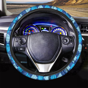 Classic Blue Argyle Pattern Print Car Steering Wheel Cover