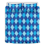 Classic Blue Argyle Pattern Print Duvet Cover Bedding Set