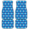 Classic Blue Argyle Pattern Print Front and Back Car Floor Mats