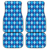 Classic Blue Argyle Pattern Print Front and Back Car Floor Mats
