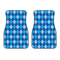 Classic Blue Argyle Pattern Print Front Car Floor Mats
