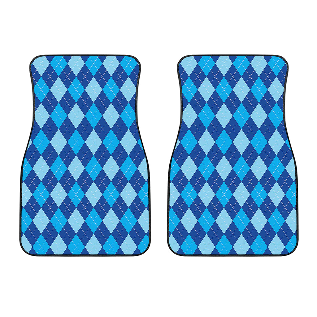 Classic Blue Argyle Pattern Print Front Car Floor Mats