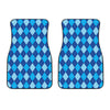 Classic Blue Argyle Pattern Print Front Car Floor Mats