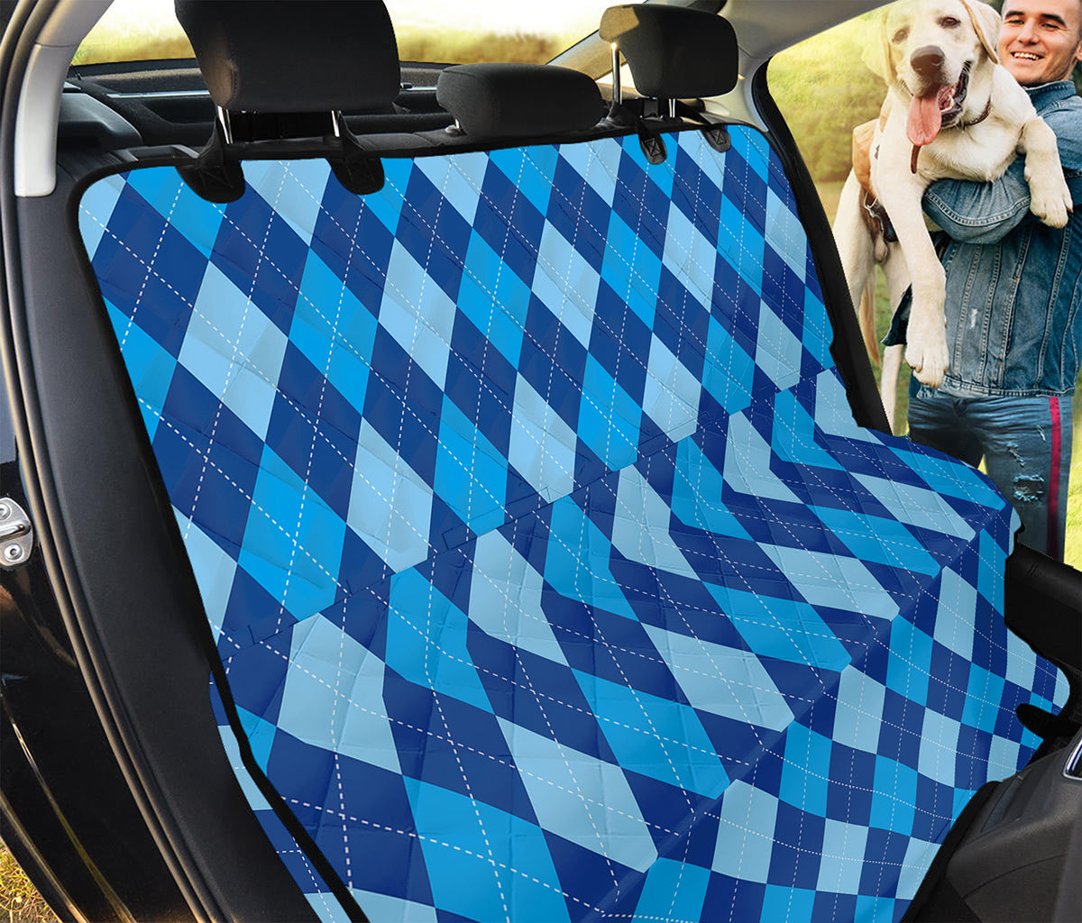 Classic Blue Argyle Pattern Print Pet Car Back Seat Cover