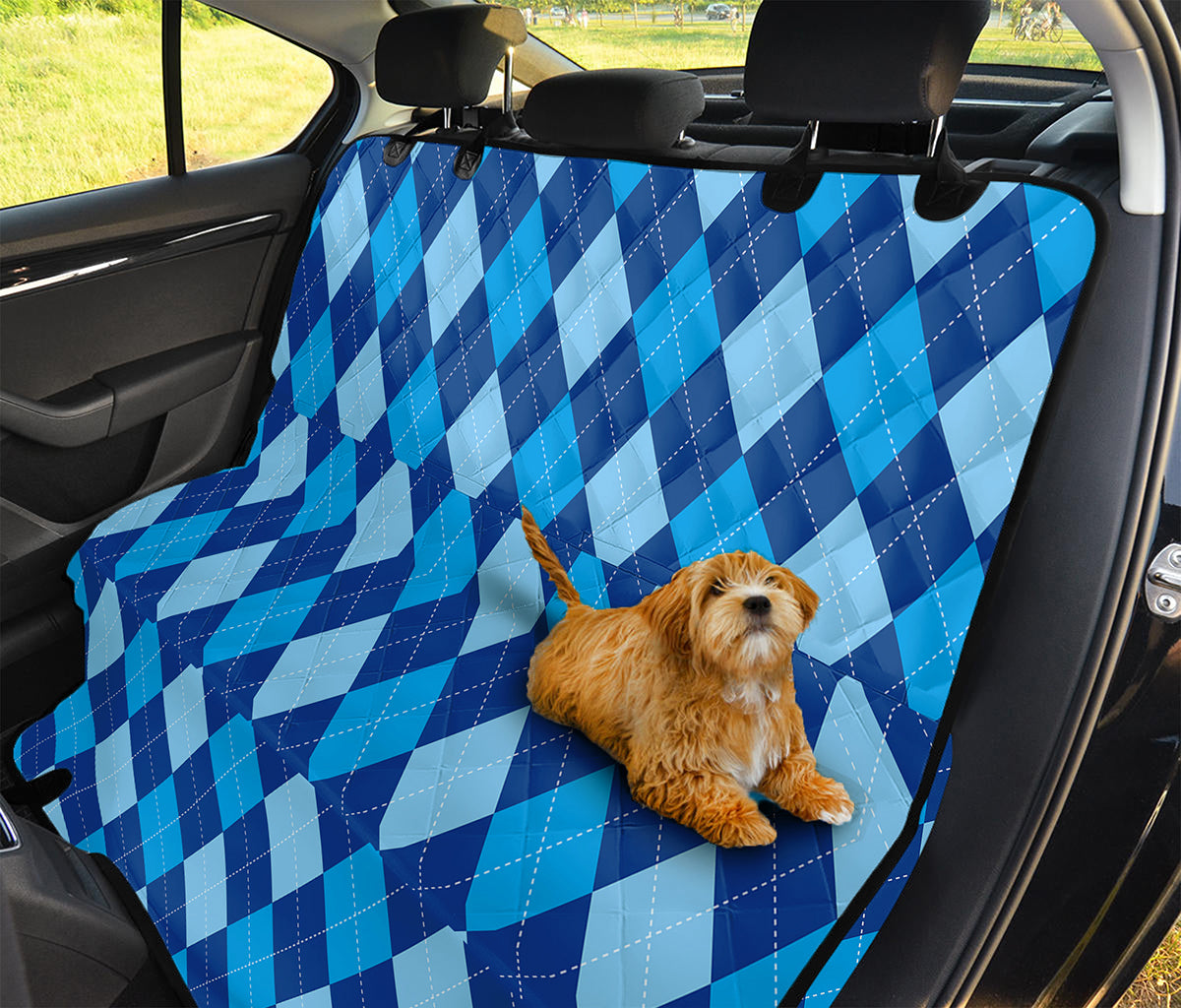 Classic Blue Argyle Pattern Print Pet Car Back Seat Cover