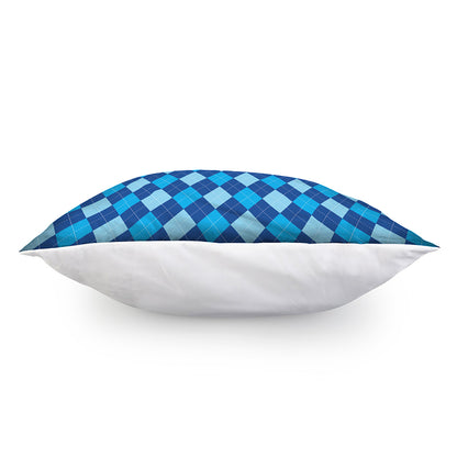 Classic Blue Argyle Pattern Print Pillow Cover