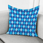 Classic Blue Argyle Pattern Print Pillow Cover