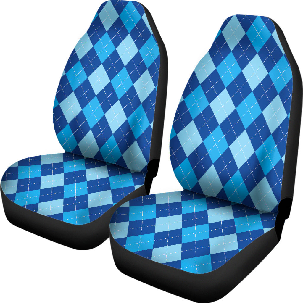 Classic Blue Argyle Pattern Print Universal Fit Car Seat Covers