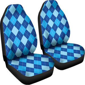 Classic Blue Argyle Pattern Print Universal Fit Car Seat Covers