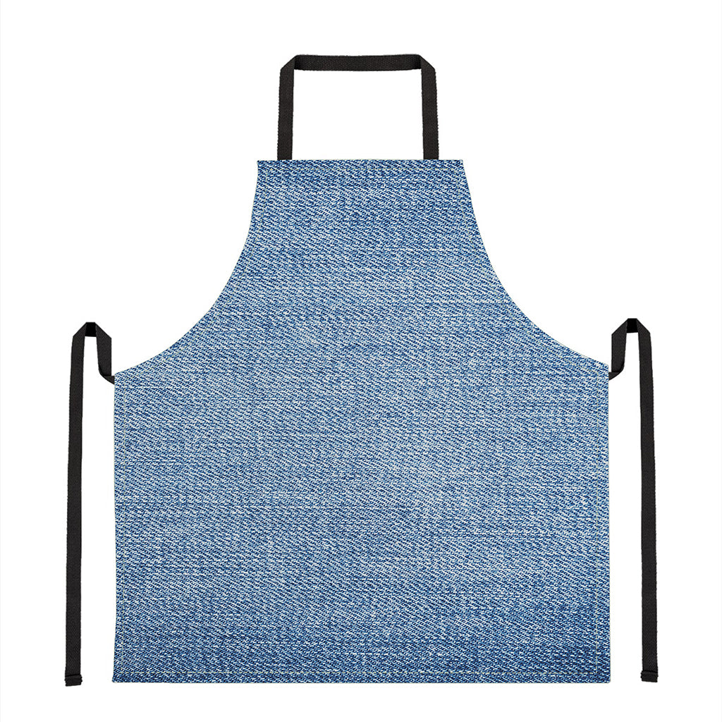 Classic Blue Denim Jeans Print Apron