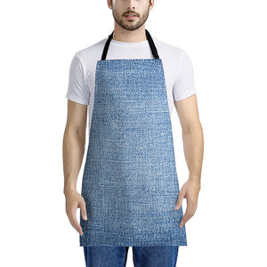 Classic Blue Denim Jeans Print Apron