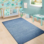 Classic Blue Denim Jeans Print Area Rug