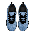 Classic Blue Denim Jeans Print Black Sneakers