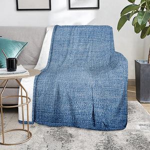 Classic Blue Denim Jeans Print Blanket