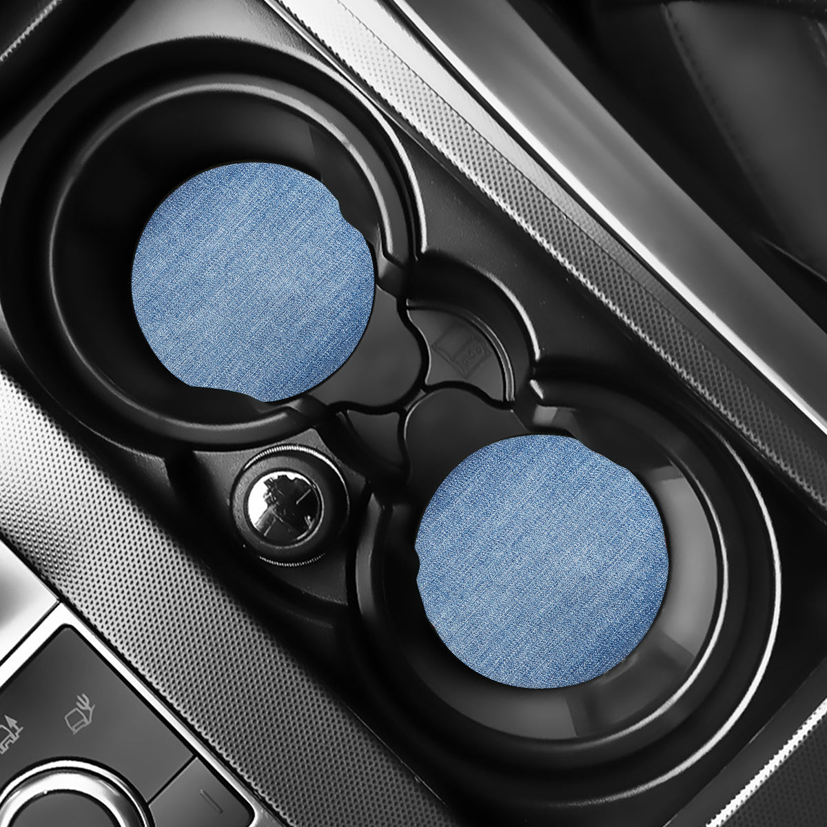 Classic Blue Denim Jeans Print Car Coasters