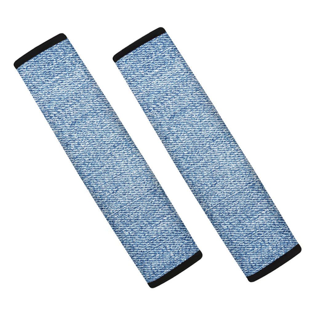 Classic Blue Denim Jeans Print Car Seat Belt Covers