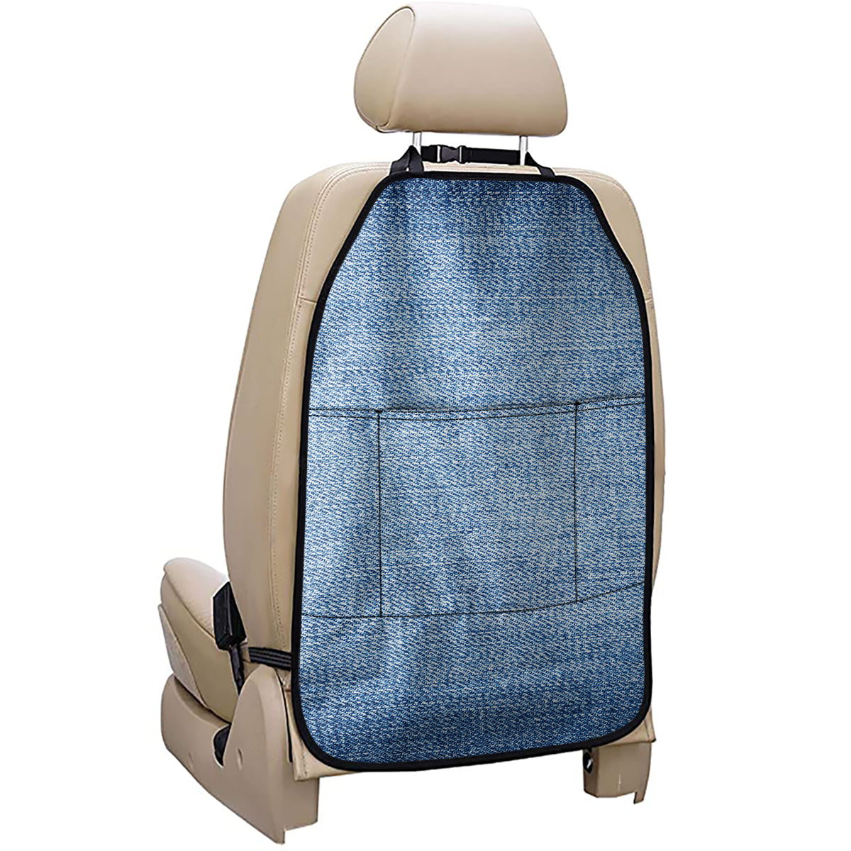 Classic Blue Denim Jeans Print Car Seat Organizers
