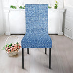 Classic Blue Denim Jeans Print Dining Chair Slipcover