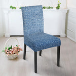 Classic Blue Denim Jeans Print Dining Chair Slipcover