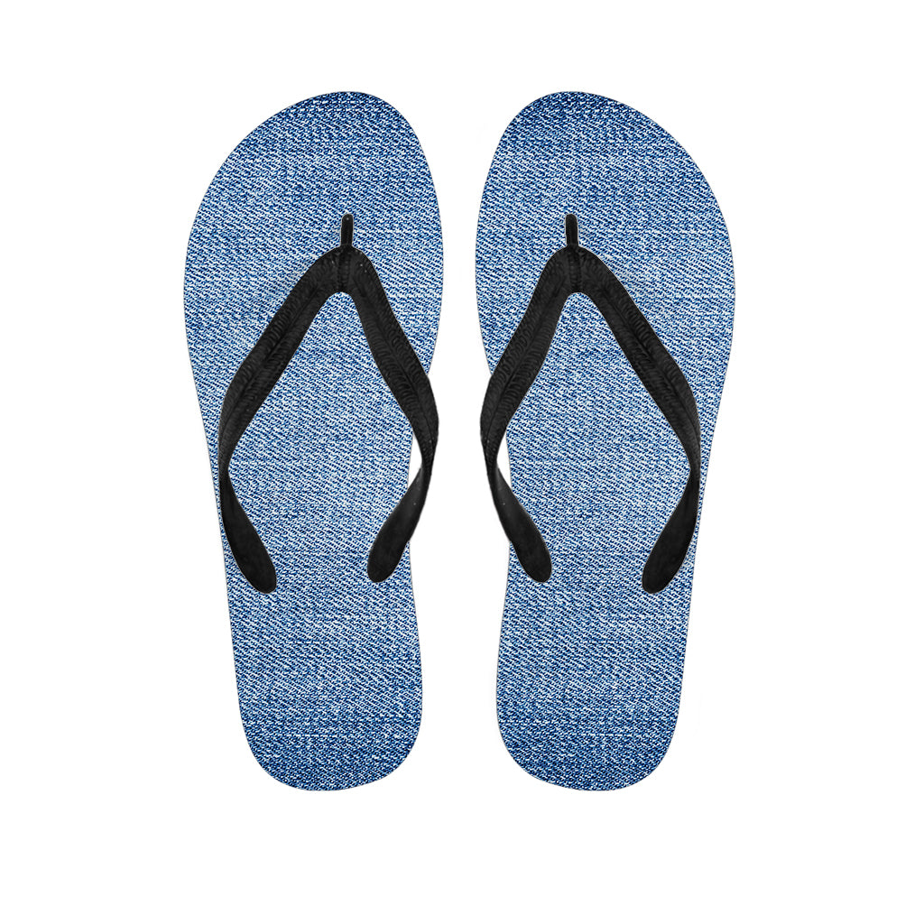 Classic Blue Denim Jeans Print Flip Flops