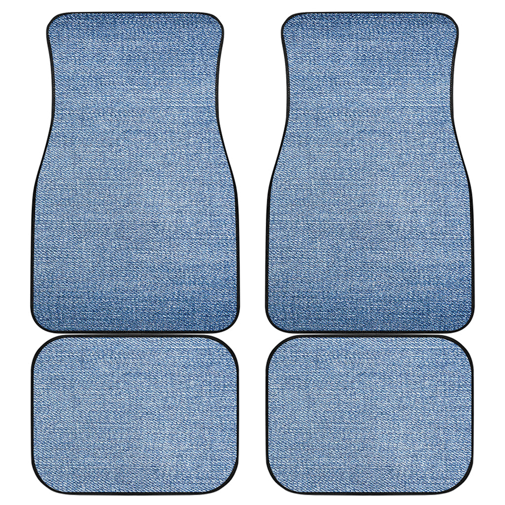 Classic Blue Denim Jeans Print Front and Back Car Floor Mats