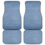 Classic Blue Denim Jeans Print Front and Back Car Floor Mats