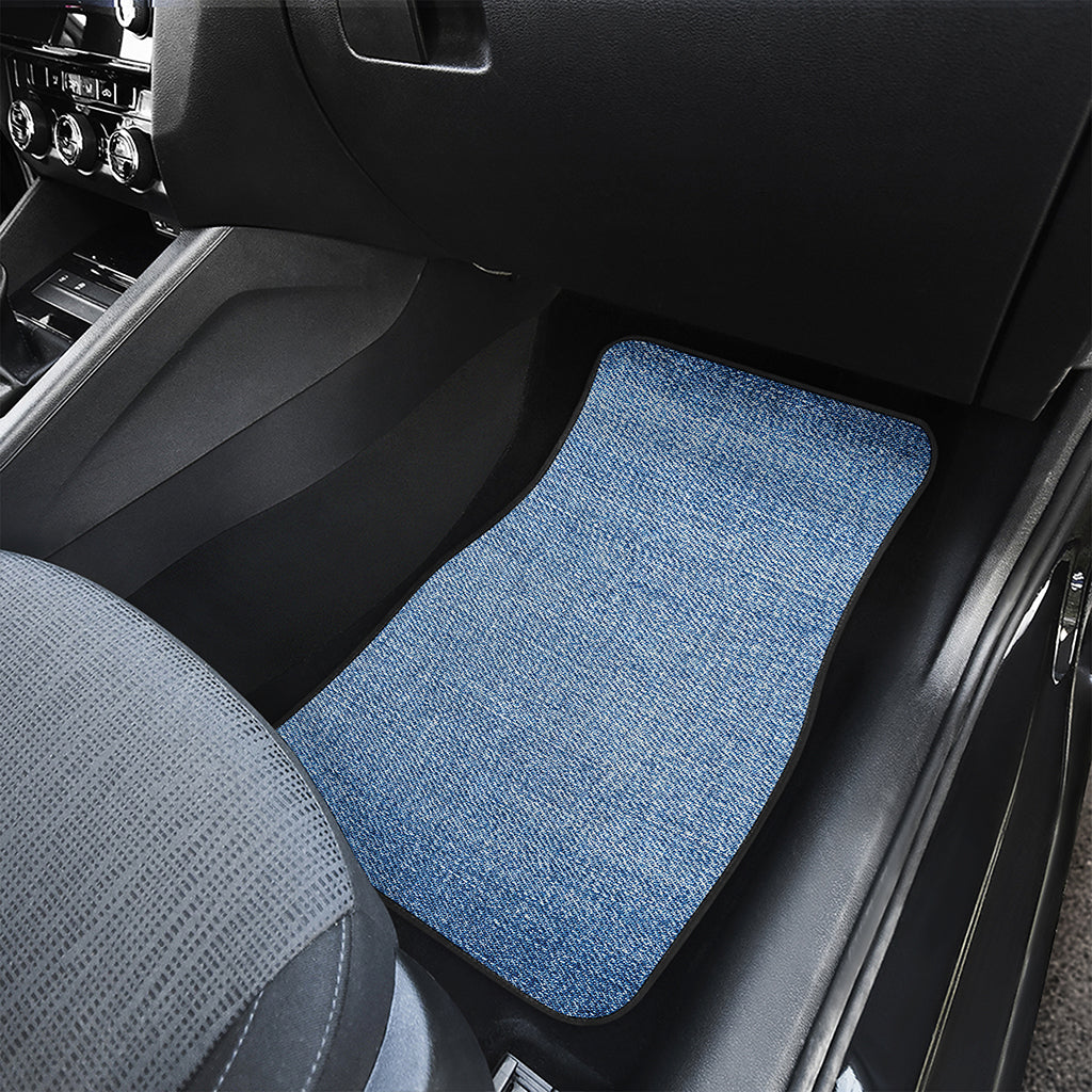 Classic Blue Denim Jeans Print Front and Back Car Floor Mats