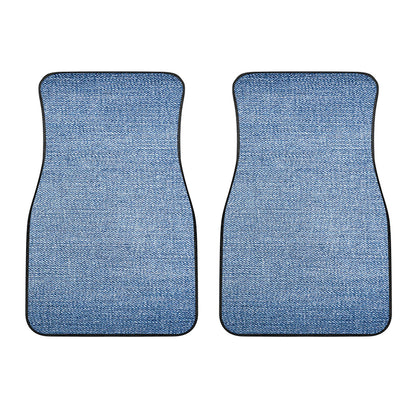 Classic Blue Denim Jeans Print Front Car Floor Mats