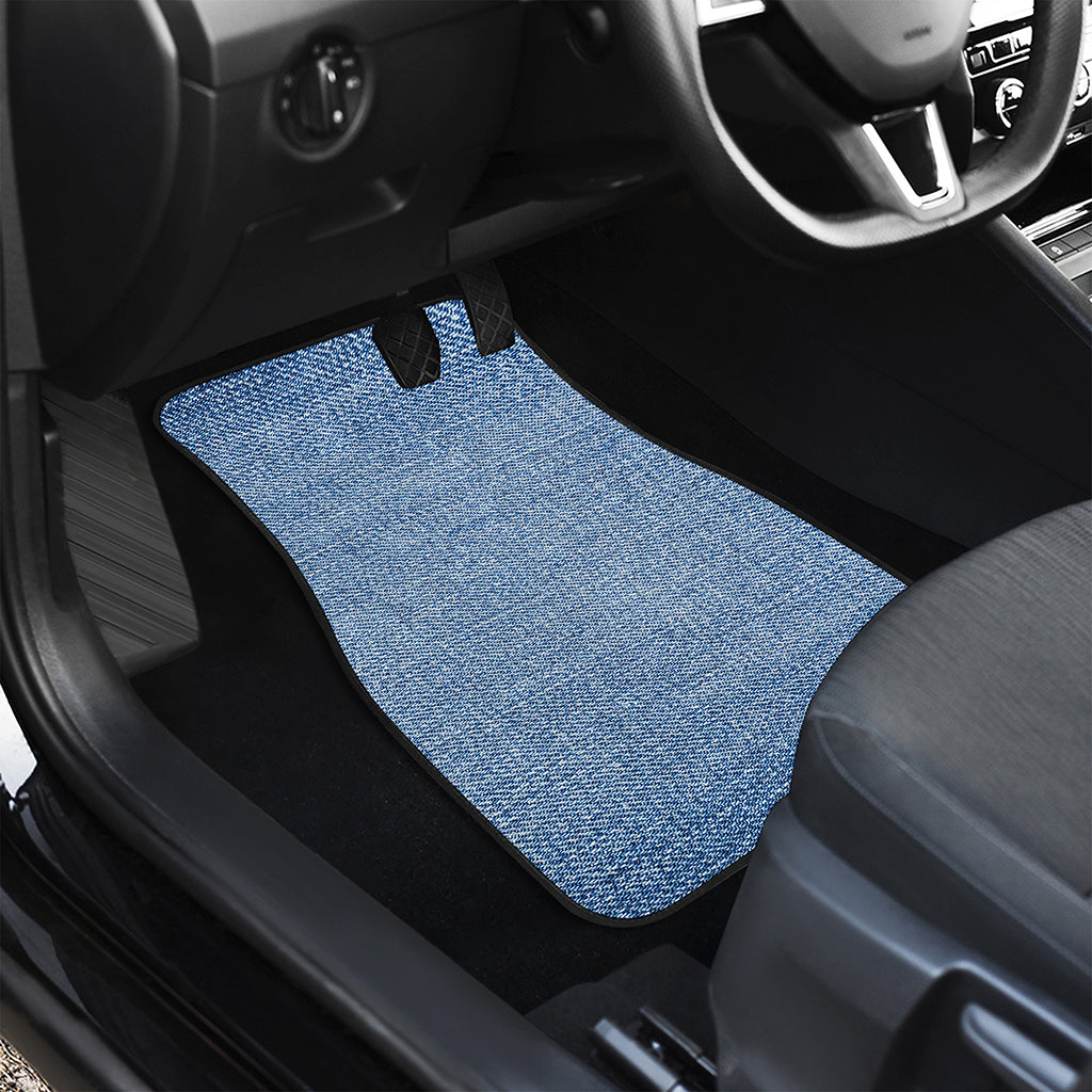 Classic Blue Denim Jeans Print Front Car Floor Mats