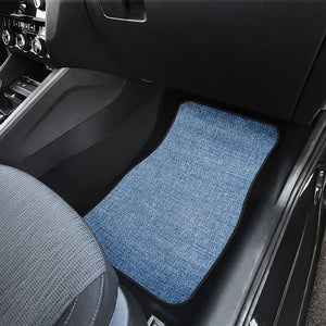 Classic Blue Denim Jeans Print Front Car Floor Mats