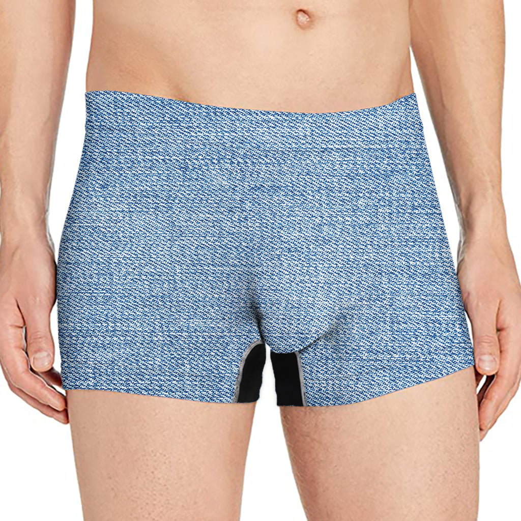 Classic Blue Denim Jeans Print Men's Boxer Briefs