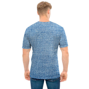 Classic Blue Denim Jeans Print Men's T-Shirt