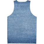 Classic Blue Denim Jeans Print Men's Tank Top