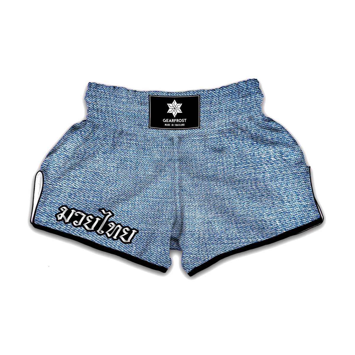 Classic Blue Denim Jeans Print Muay Thai Boxing Shorts