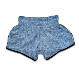 Classic Blue Denim Jeans Print Muay Thai Boxing Shorts