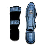 Classic Blue Denim Jeans Print Muay Thai Shin Guard